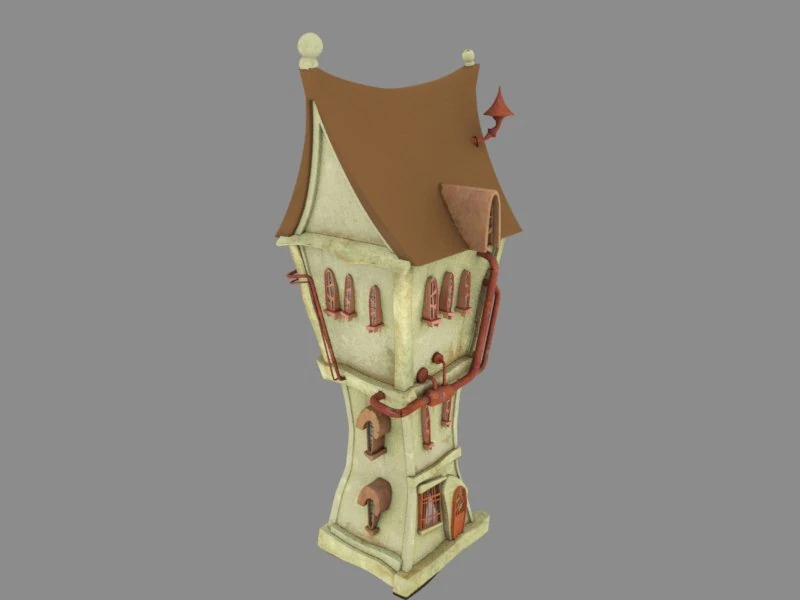 cartoon house 3D Model .c4d .max .obj .3ds .fbx .stl .blend