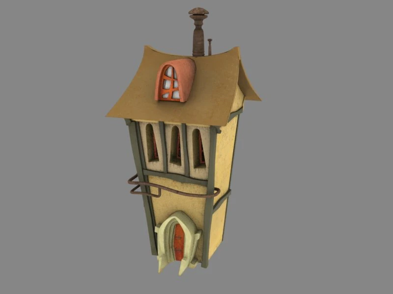cartoon house 3D Model .c4d .max .obj .3ds .fbx .stl .blend