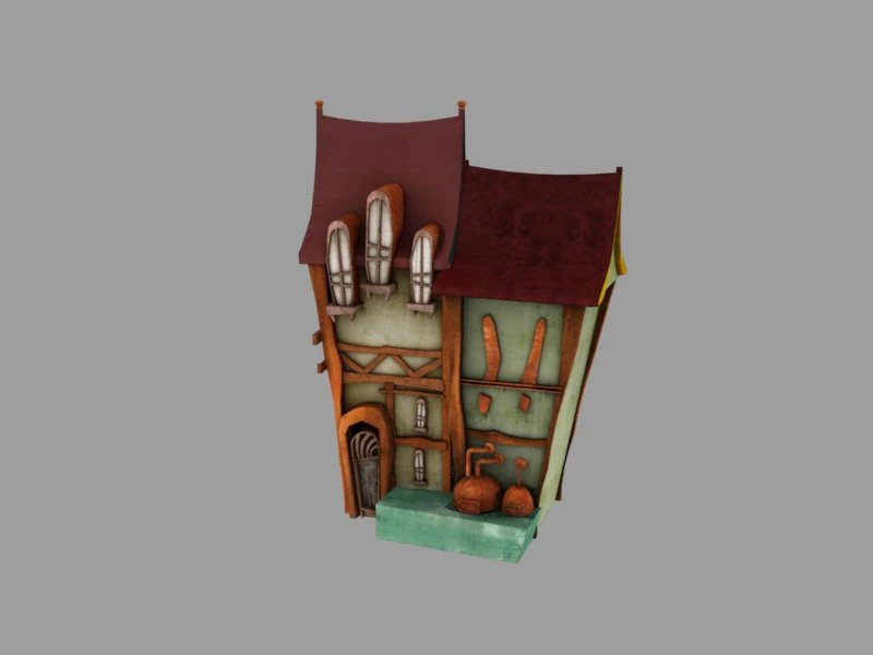 cartoon house 3D Model .c4d .max .obj .3ds .fbx .stl .blend 