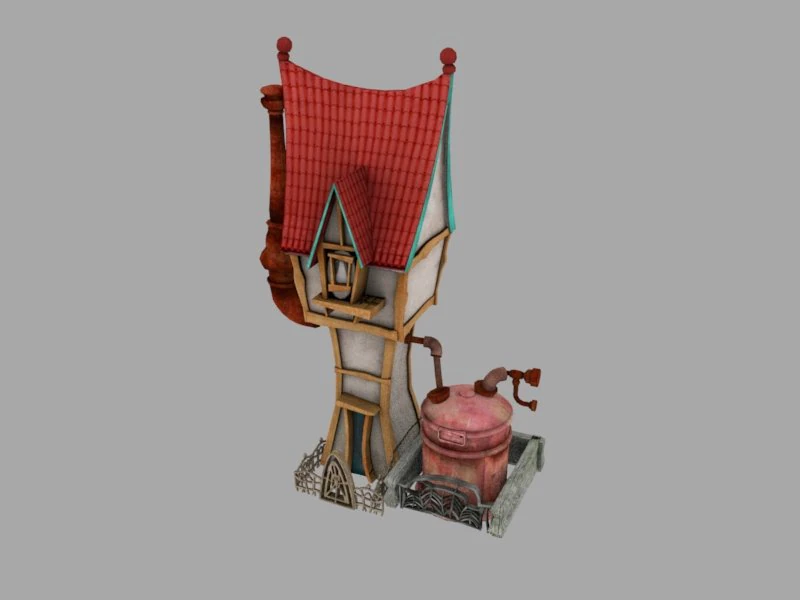 cartoon house 3D Model .c4d .max .obj .3ds .fbx .stl .blend 