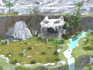 만화 산 3D 모델