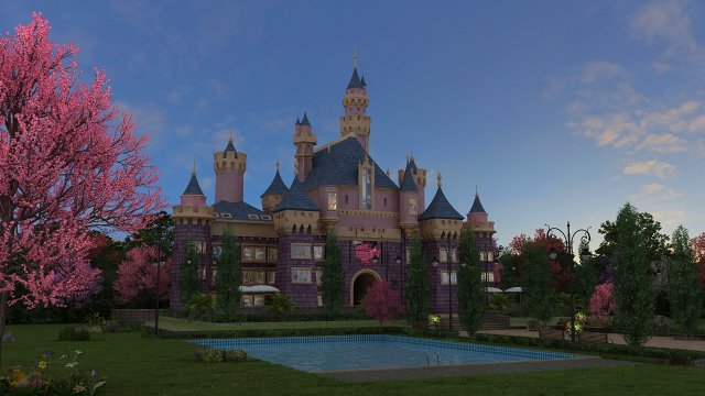 castle Modello 3D .c4d .max .obj .3ds .fbx .stl .blend 