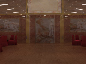 dining car interior 3D 모델