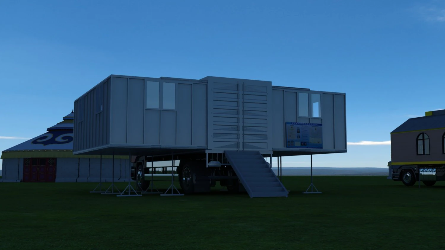 mova o vag&atilde;o-restaurante Modelo 3D .c4d .max .obj .3ds .fbx .stl .blend 