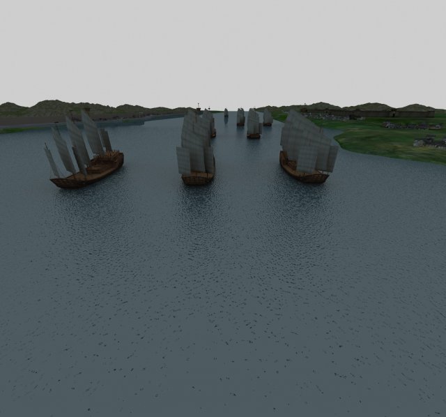 ancient warships 3D Model .c4d .max .obj .3ds .fbx .stl .blend 