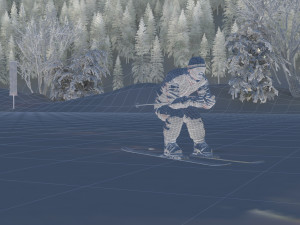 skiing man Modèle 3D