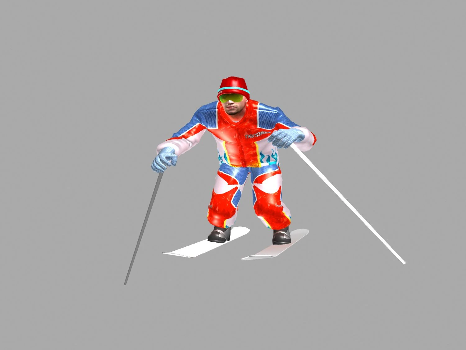 skiing man 3D Model .c4d .max .obj .3ds .fbx .stl .blend 
