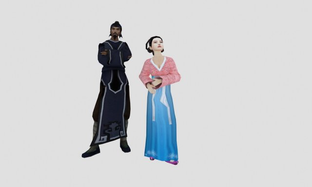 ancient couple 3D मॉडल .c4d .max .obj .3ds .fbx .stl .blend