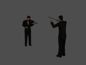 grać na skrzypcach Model 3D