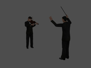 play the violin Modello 3D