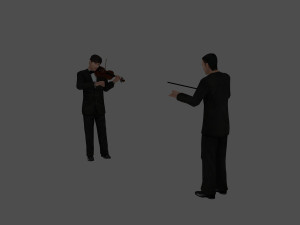 play the violin Modello 3D