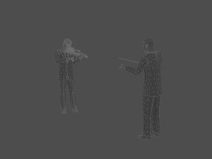 play the violin Modello 3D