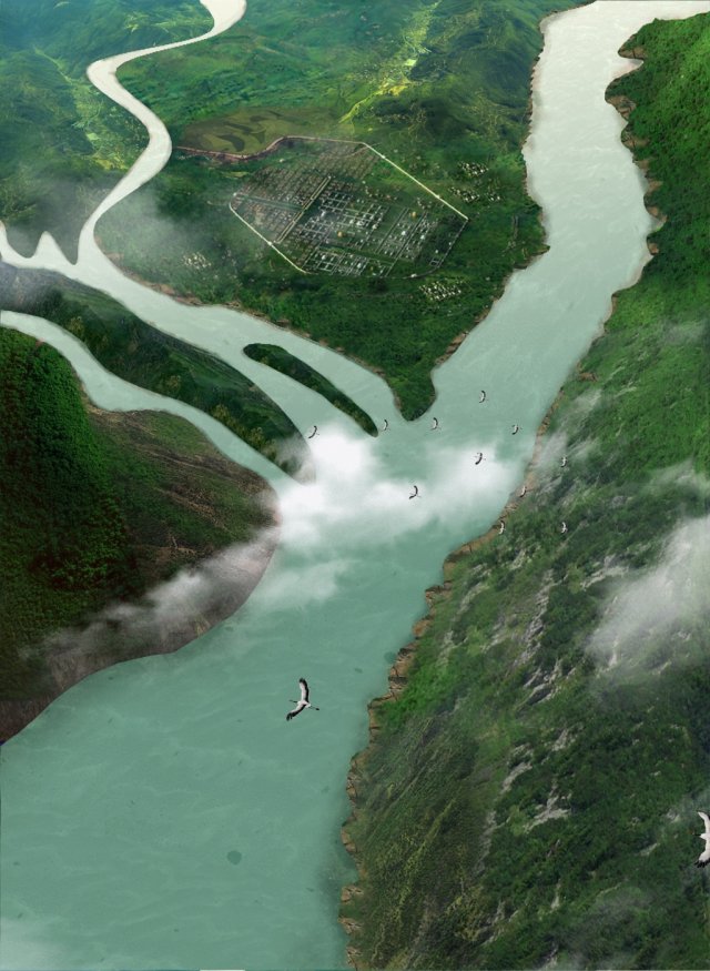 aerial view of the river Modelo 3D .c4d .max .obj .3ds .fbx .stl .blend 