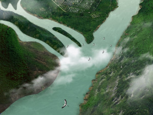 aerial view of the river 3Dモデル