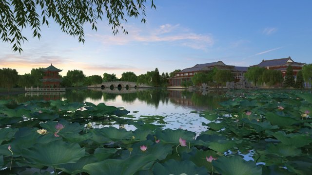 lotus pond Model 3D .c4d .max .obj .3ds .fbx .stl .blend 
