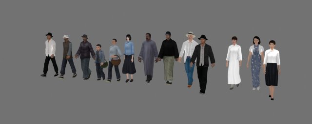 crowd Modelo 3D .c4d .max .obj .3ds .fbx .stl .blend 