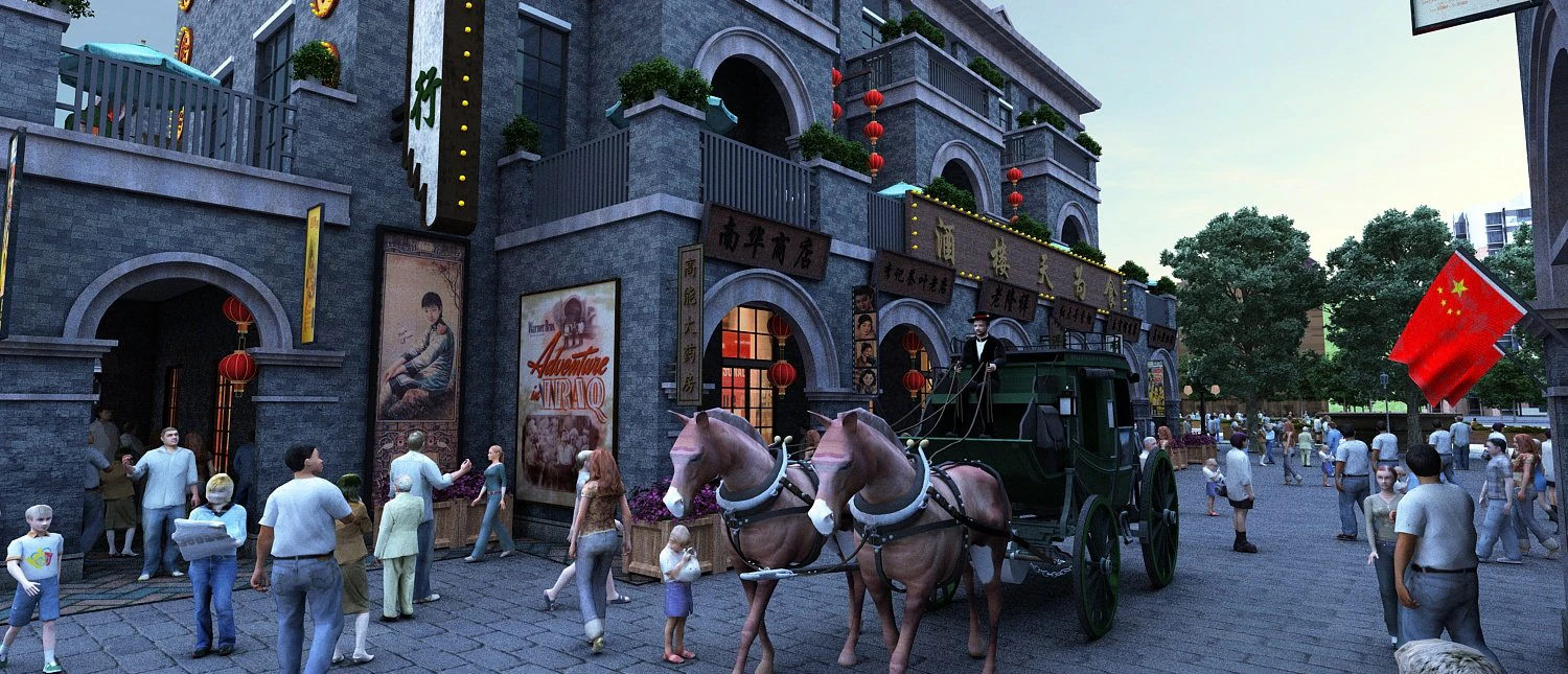 old street 3D Model .c4d .max .obj .3ds .fbx .stl .blend 