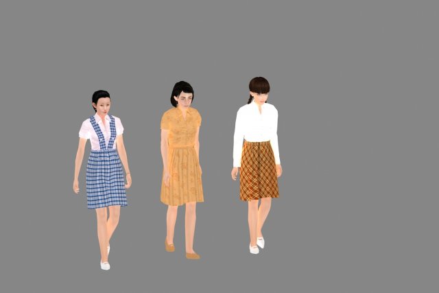 female student 3Dモデル .c4d .max .obj .3ds .fbx .stl .blend 