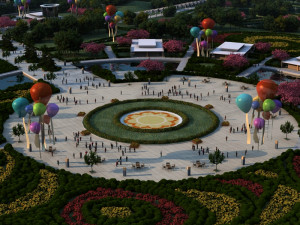 town square Modello 3D