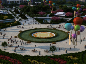 town square Modello 3D