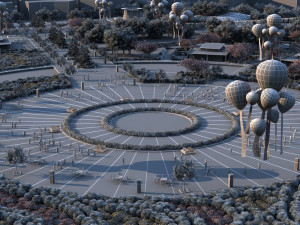 town square Modello 3D