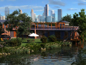 湖の島 3Dモデル