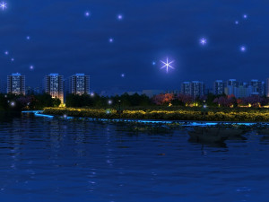 lake night view 3D Модель
