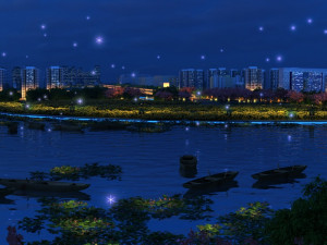 lake night view 3D Модель