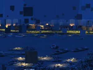 lake night view 3D Модель
