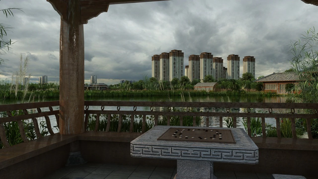 pavilion 3D Model .c4d .max .obj .3ds .fbx .stl .blend 