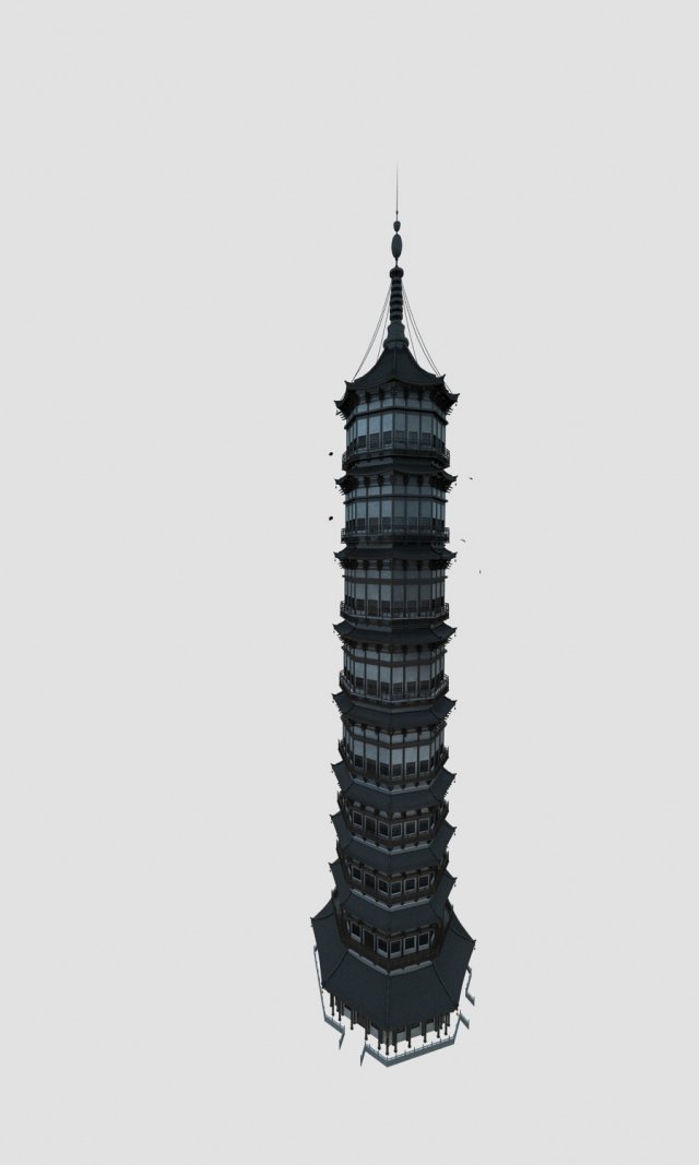 ancient tower 3Dモデル .c4d .max .obj .3ds .fbx .stl .blend 