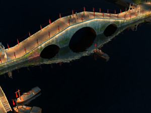 ancient bridge night view 3D Модель