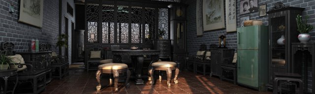 courtyard 3D 模型 .c4d .max .obj .3ds .fbx .stl .blend 