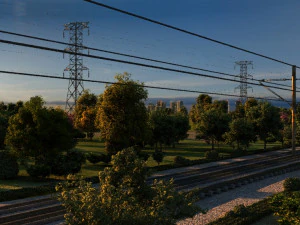 high speed railway 3D Model