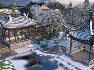 garden snow 3D 모델