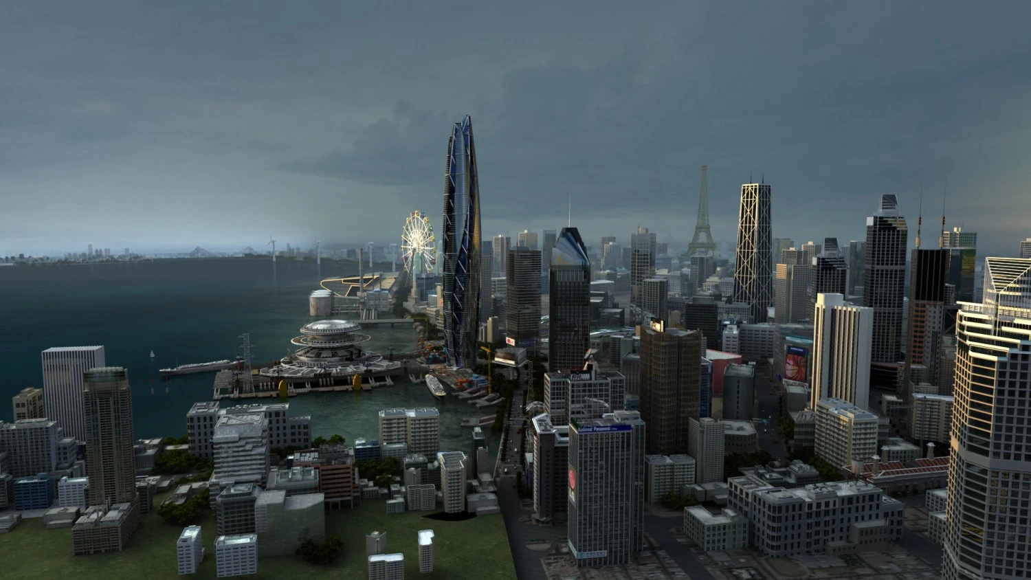 city aerial view 3D Model .c4d .max .obj .3ds .fbx .stl .blend