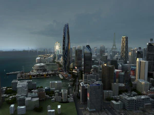 城市鸟瞰图 3D 模型