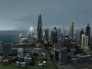 city aerial view 3D 모델