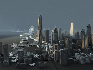 city aerial view 3D 모델