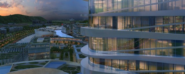 city night view 3D Модель .c4d .max .obj .3ds .fbx .stl .blend 