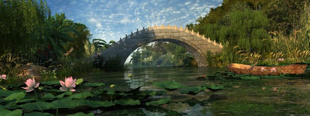 stone bridge Model 3D .c4d .max .obj .3ds .fbx .stl .blend 