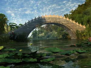 jembatan batu Model 3D