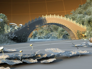 stone bridge Model 3D
