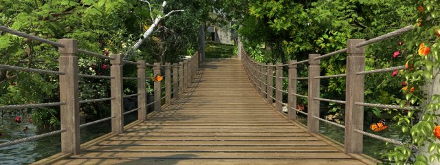 wooden bridge Modello 3D .c4d .max .obj .3ds .fbx .stl .blend 