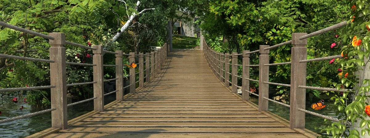 wooden bridge 3D Model .c4d .max .obj .3ds .fbx .stl .blend 