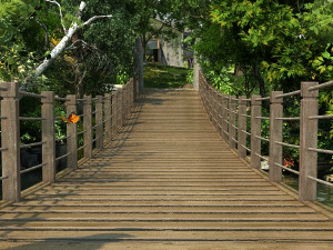 wooden bridge 3D Модель