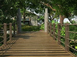 wooden bridge 3D Model