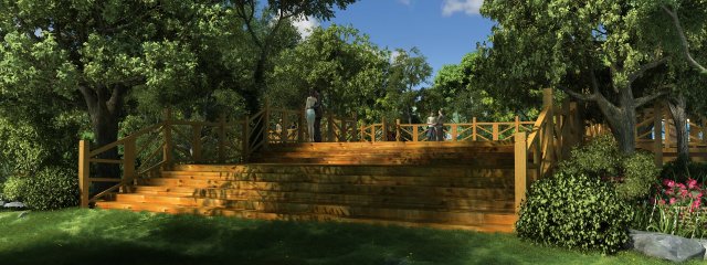 wooden bridge 3D Модель .c4d .max .obj .3ds .fbx .stl .blend 