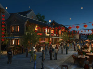 ancient night view 3D Model