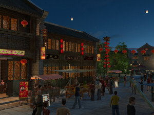 ancient night view Model 3D